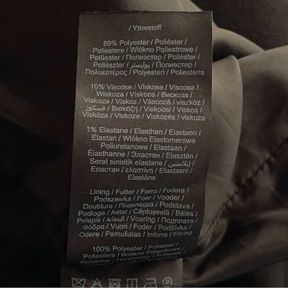 Vero Moda Black Faux Leather Detail Peacoat with Waist Tie (S) - Picture 5 of 5